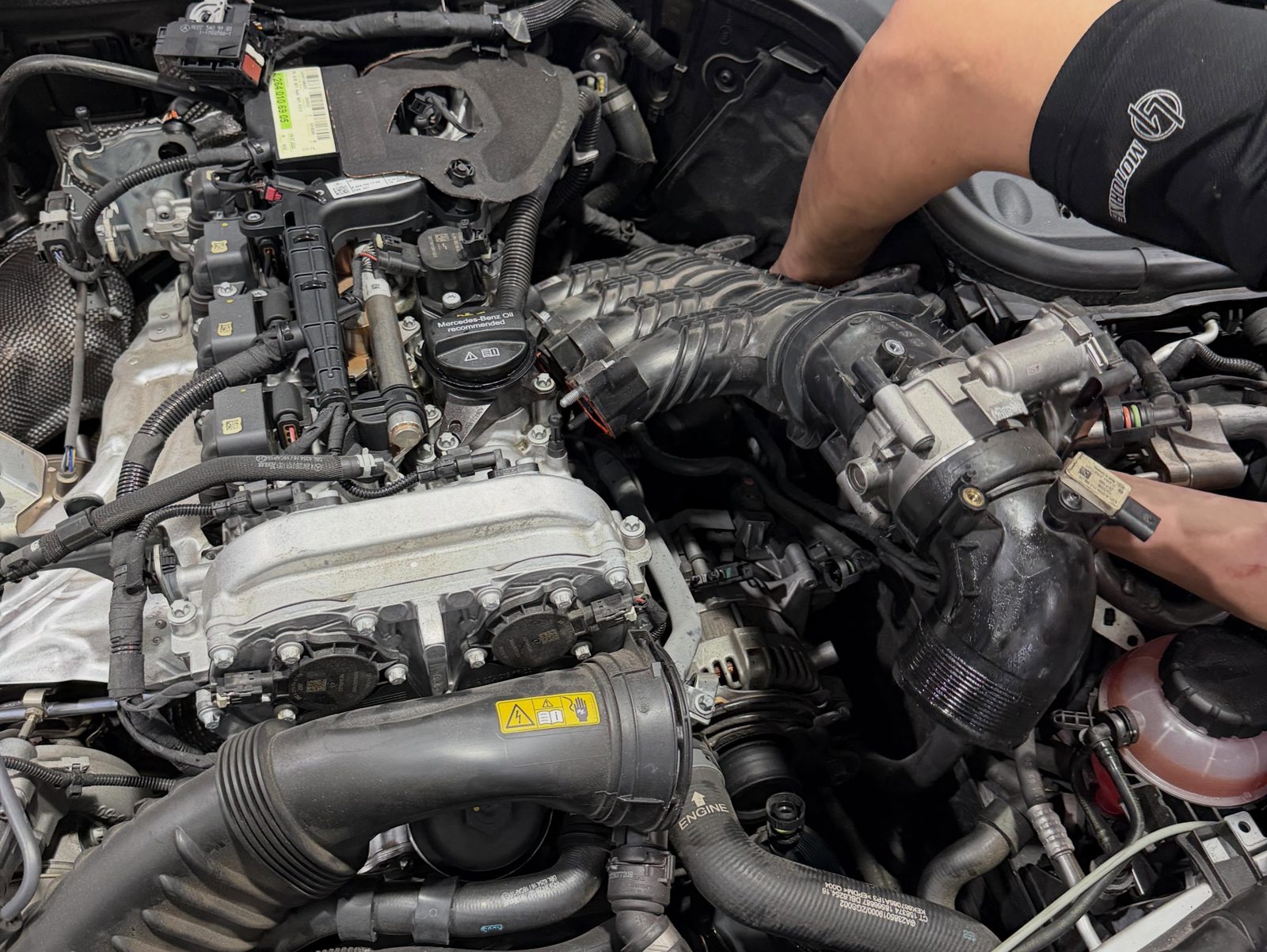 Engine bay work at L1 Motorsports