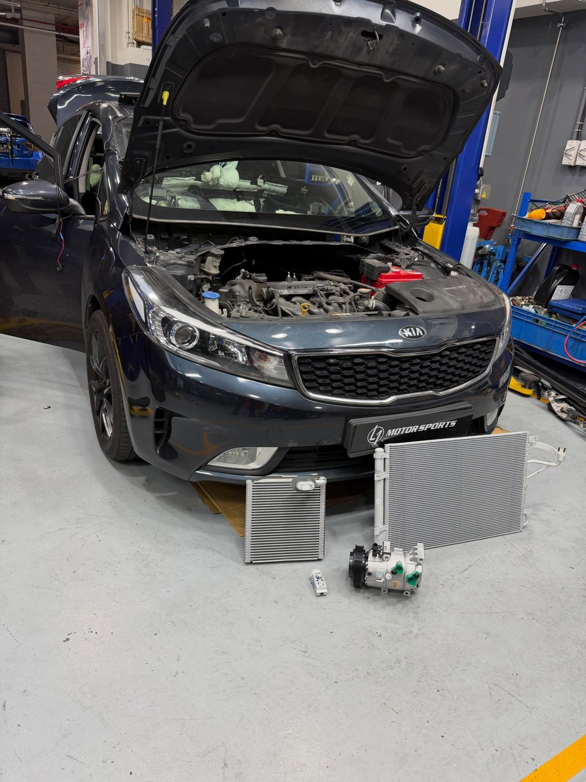 Engine bay work at L1 Motorsports